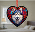 Alaskan Malamute Stained Glass Effect Heart Suncatcher